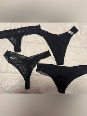 Ambrielle b temptd macys Black Lace lot panties thongs lingerie bundle l/xl